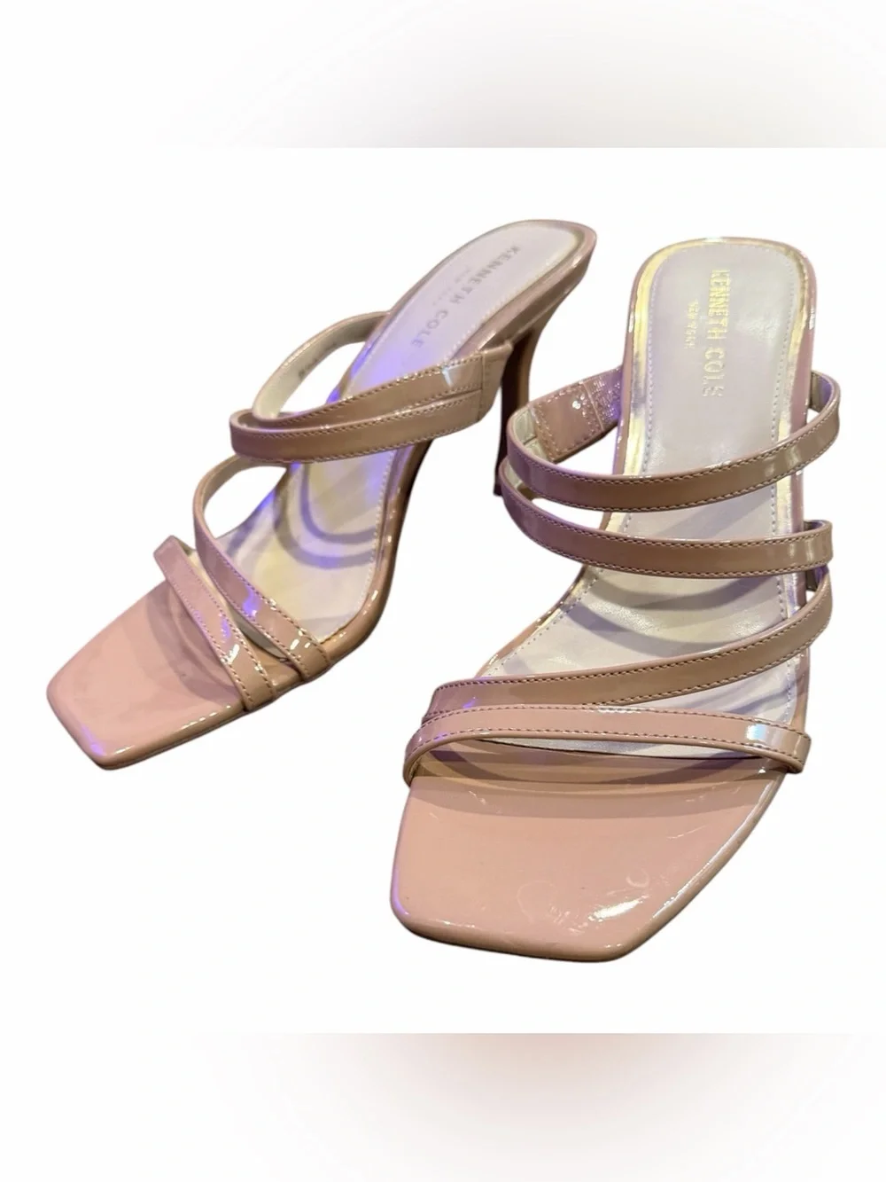 Kenneth Cole Blush Patent Strappy High Heel Sandals